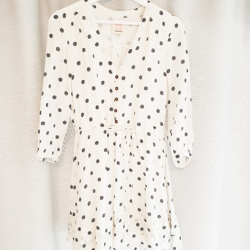 Nautical white and navy dress